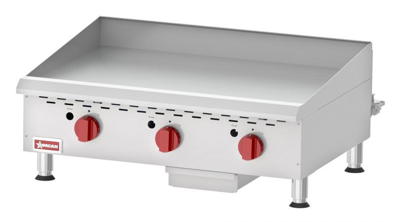 Countertop Stainless Steel Gas Griddle With Thermostatic Control with 3 Burners 1 Countertop Stainless Steel Gas Griddle With Thermostatic Control with 3 Burners